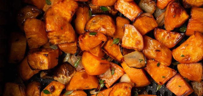 air fryer sweet potato cubes