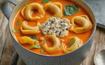 Savory Vegan Tortellini Soup With Cashew Ricotta - a Plant-Based Recipe
